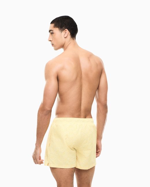 EA7 Yellow Graphic Series Swim Trunks With Monogram Print for men