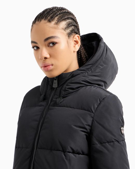 EA7 Black Asv Hooded Pea Coat