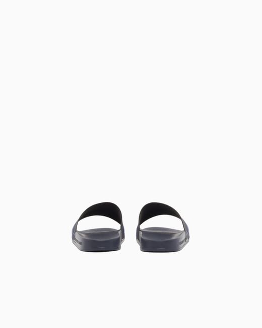 EA7 Blue Sliders With Logo Band