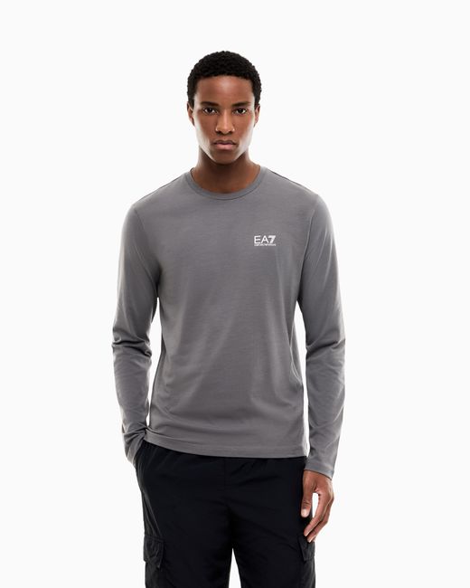 EA7 Gray Crew Neck T-Shirt Core Identity for men