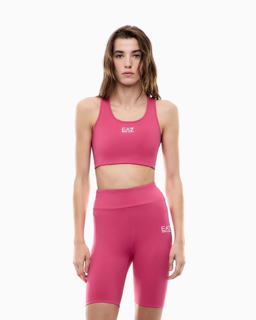 EA7 Pink Medium-Support Sports Bra