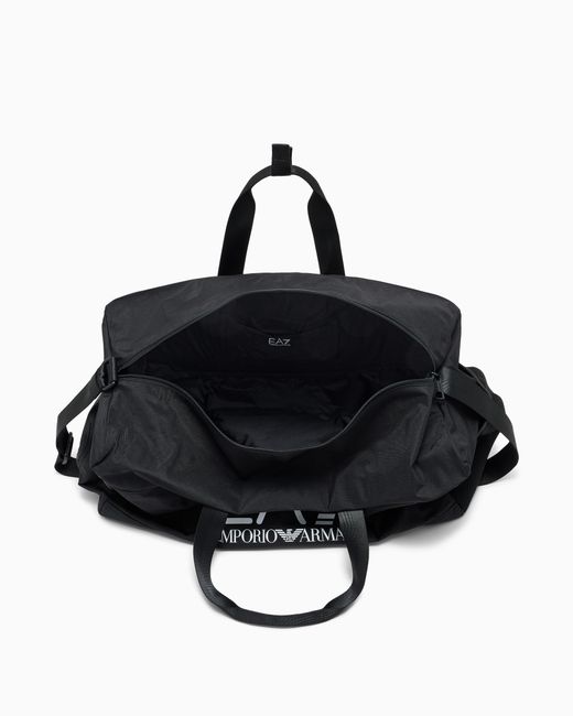 EA7 Black Gym Bag With Outside Coating