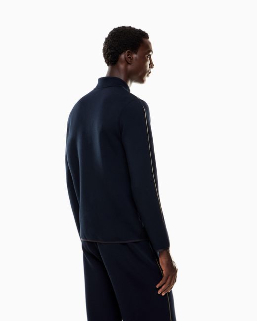 EA7 Label Sweatshirt Aus Einer Viskose-Mischung in Blue für Herren