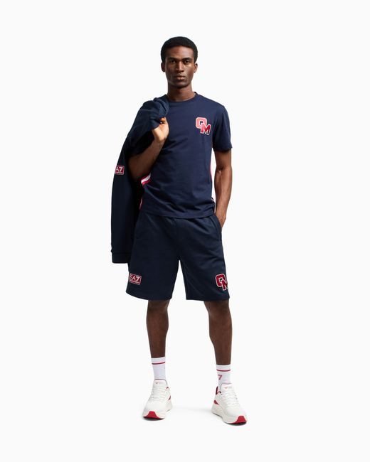 EA7 Blue Olimpia Milano Bermuda Shorts for men