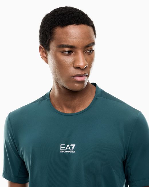EA7 Blue Slim-Fit T-Shirt Ventus 7 for men