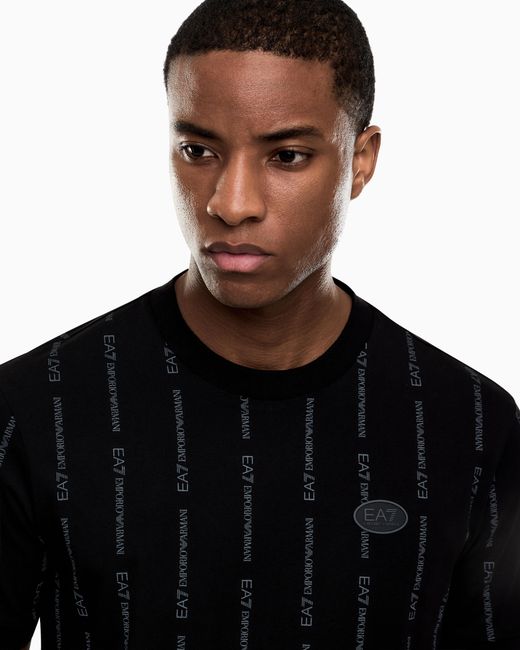 T-Shirt Girocollo Graphic Series di EA7 in Black da Uomo