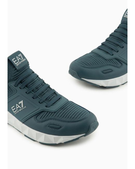EA7 Blue Ultimate C2 Kombat Knit Sneakers