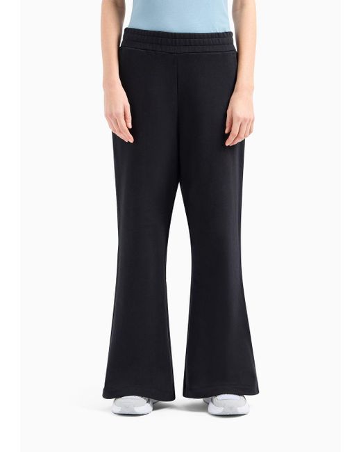 EA7 Black Graphic Series Wide Trousers In Asv Organic Cotton