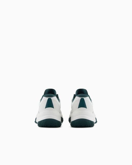 EA7 White Running Sneaker With A Breathable Mesh Upper New Padel