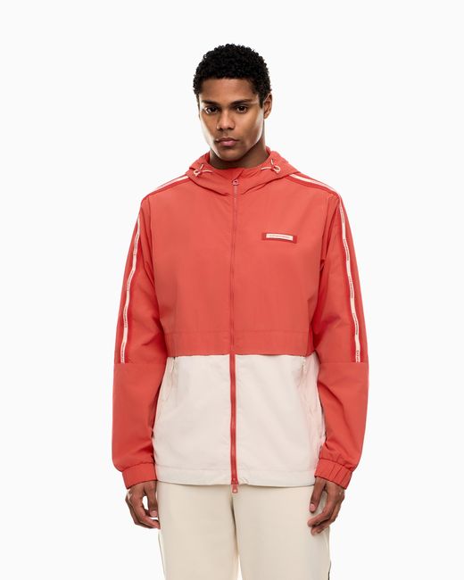 EA7 Red Logo Series Nylon Hooded Jacket for men