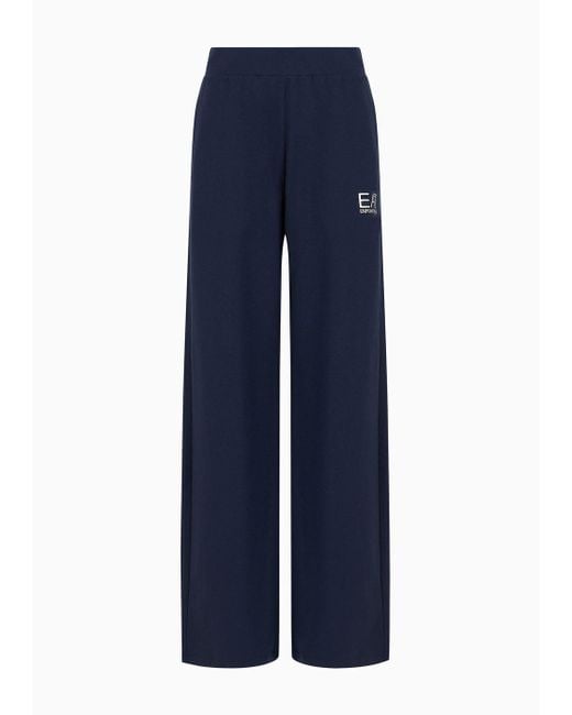 EA7 Blue Core Lady Stretch-cotton Trousers