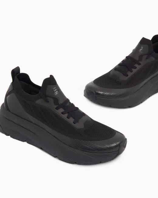 EA7 Black Crusher Sonic Knit Sneakers