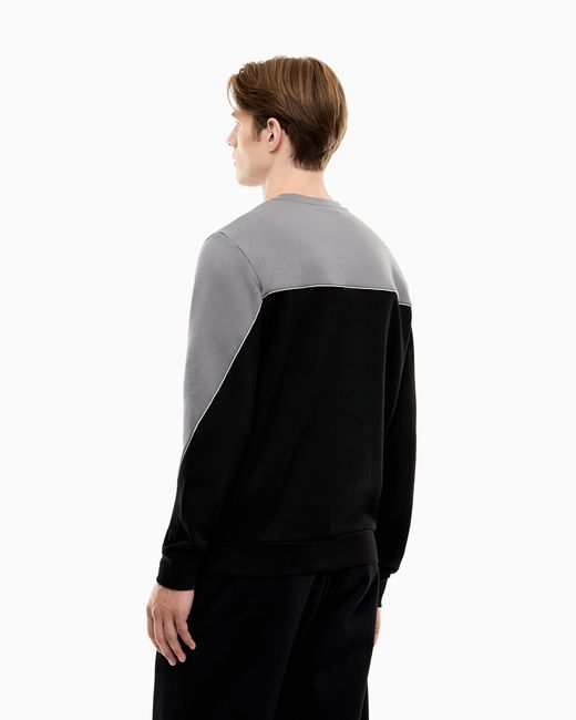 EA7 Black Jersey Sweatshirt Athletic Cotton Regular Fit for men