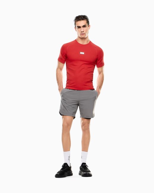 EA7 Red Dynamic Athlete T-Shirt for men