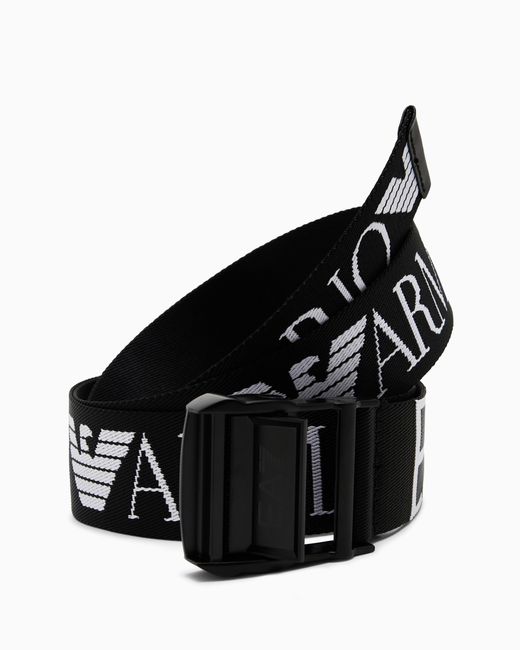 EA7 White Logo Webbing Belt