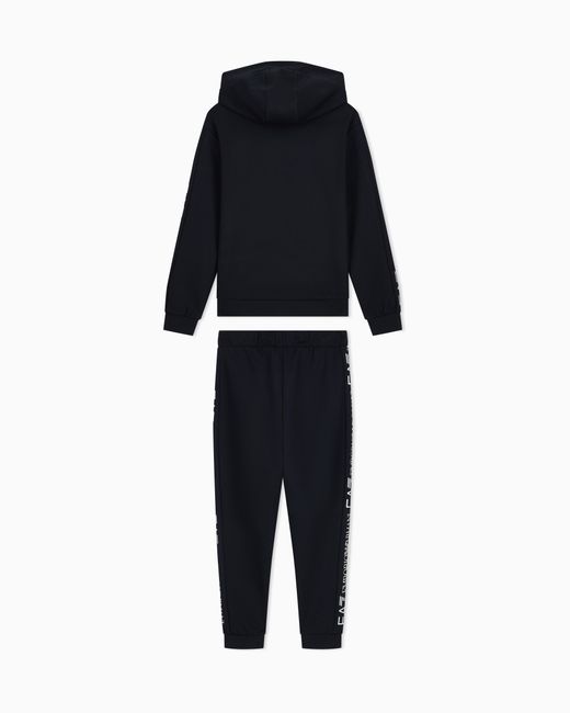 Tuta Con Cappuccio E Nastro Logato Tracksuit di EA7 in Blue