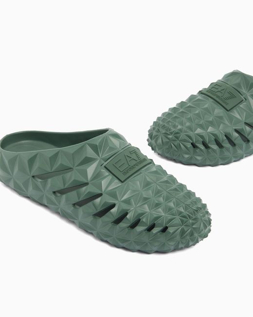 EA7 Green Prisma Sliders