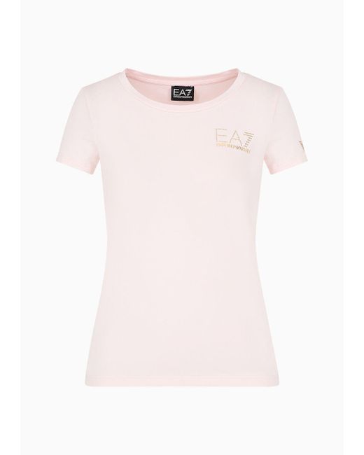 EA7 Pink Cotton-blend Jersey Evolution T-shirt