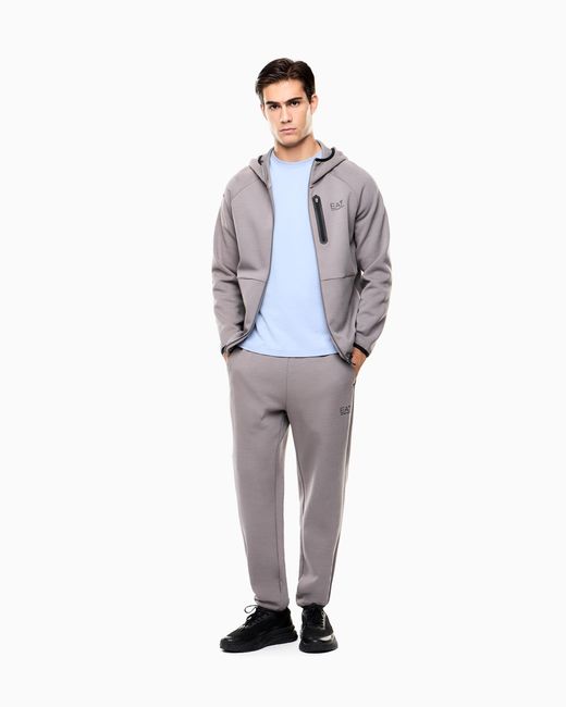 EA7 Gray Dynamic Athlete Hooded Sweatshirt for men