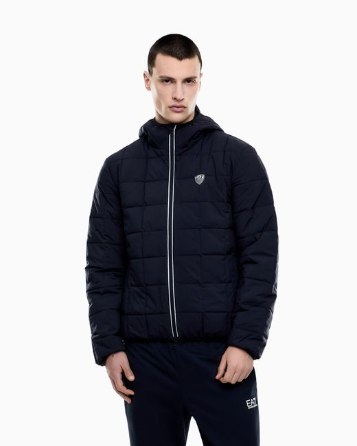 EA7 Blue Premium Shield Hooded Jacket for men