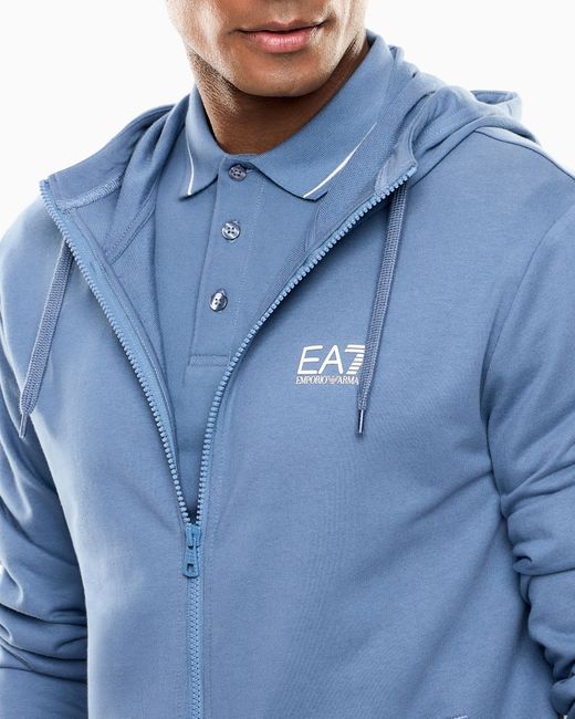 EA7 Blue Fleece Sweatshirt Core Identity for men