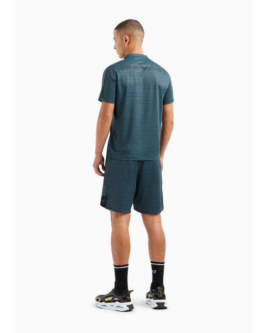 Set T-shirt E Shorts Soccer In Tessuto Tecnico Ventus7 di EA7 in Blue da Uomo