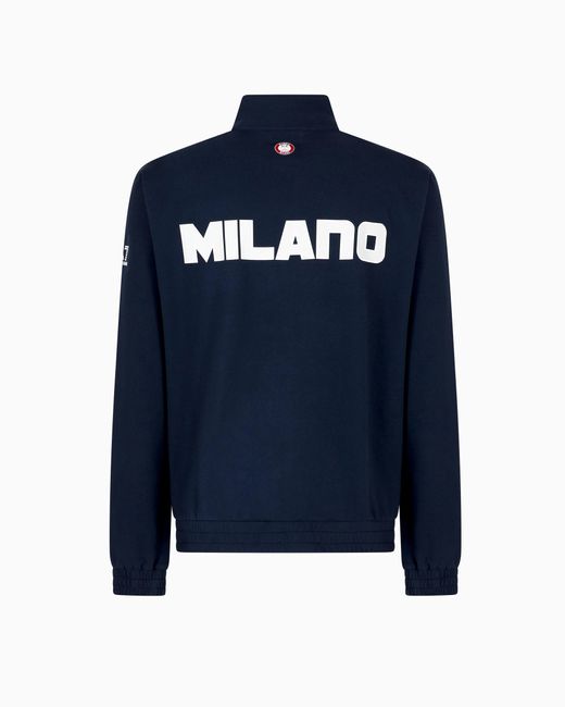 Olimpia Milano Felpa Con Zip di EA7 in Blue da Uomo