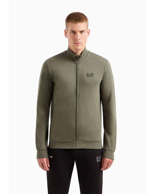 EA7 Core Identity Sweatshirt Aus Baumwolle in Green für Herren