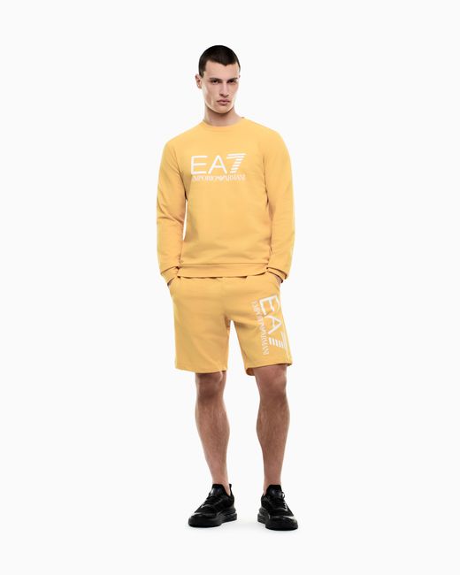 EA7 Yellow Core Identity Cotton Shorts for men
