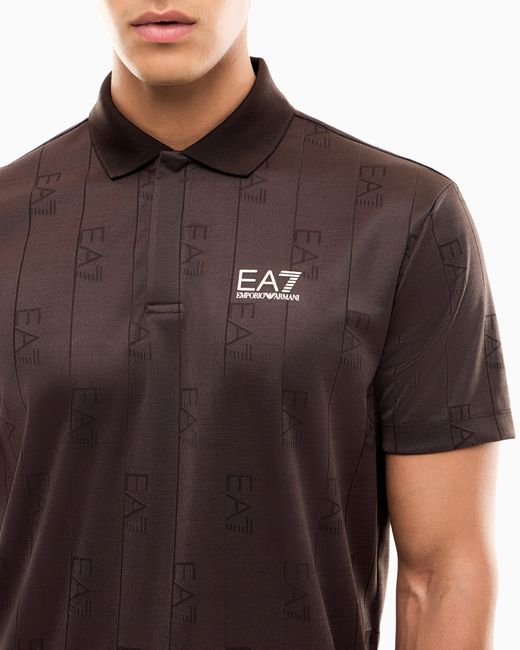 EA7 Black Polo Shirt Golf Pro for men