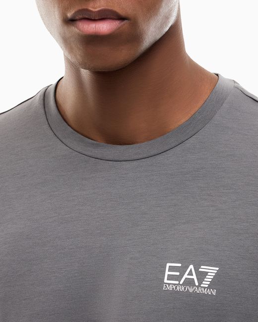 EA7 Gray Crew Neck T-Shirt Core Identity for men