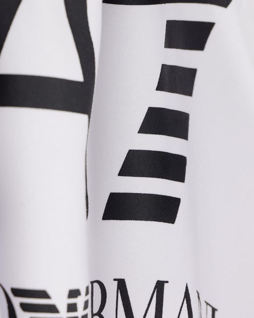 EA7 White Sweatshirt Logo Series Regular Fit Cotton Jersey for men