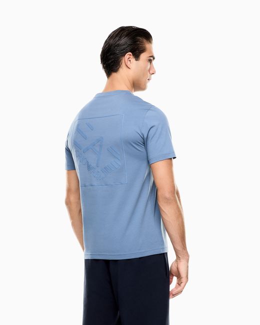 EA7 Blue Logo Series Cotton-Jersey T-Shirt for men