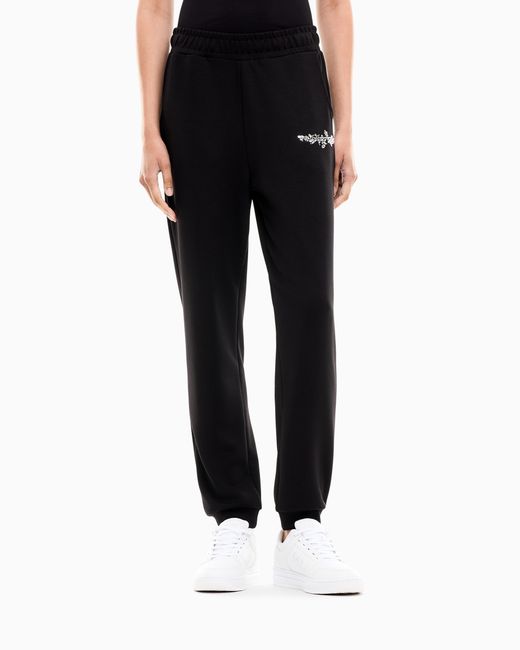 EA7 Black Trousers Logo Series Regular Fit Jersey