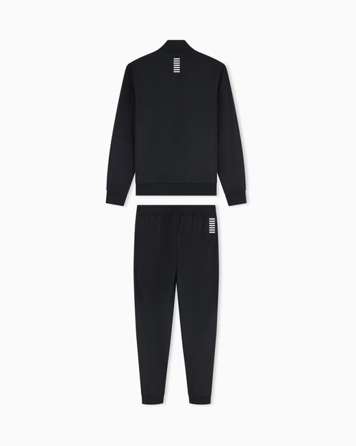 EA7 Black Technical-Fabric Core Identity Tracksuit for men