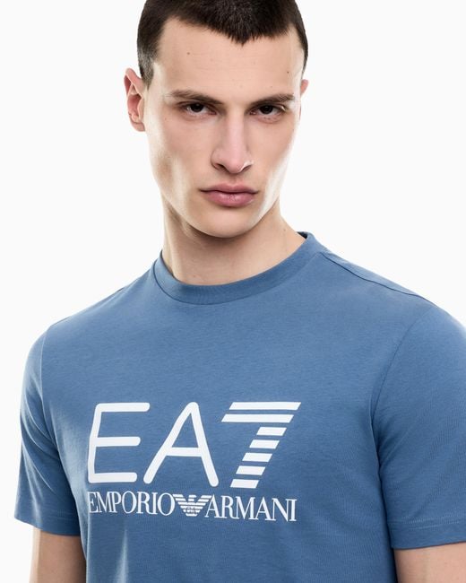 EA7 Blue Slim-Fit T-Shirt Core Identity for men