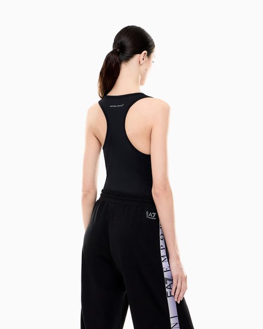 EA7 Blue Natural Ventus7 Technical Fabric Bodysuit