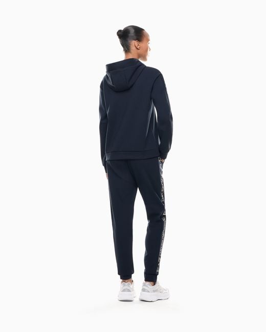 Tuta Con Cappuccio E Nastro Logato Tracksuit di EA7 in Blue