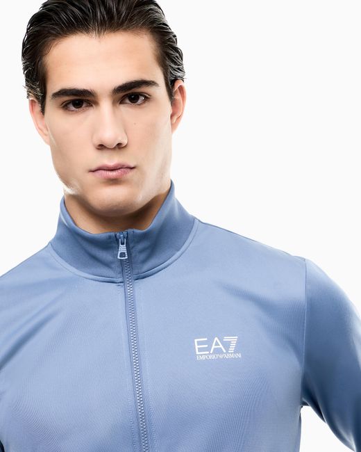 EA7 Blue Technical-Fabric Core Identity Tracksuit for men