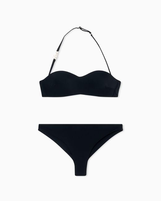 EA7 Blue Bandeau Bikini With Logo