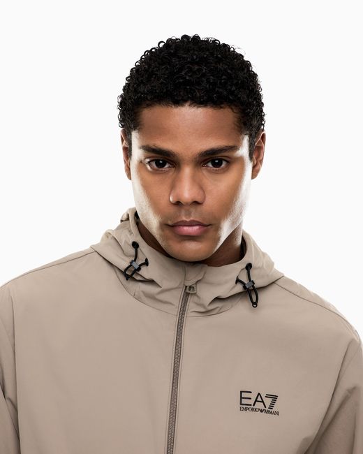 EA7 Natural Core Identity Nylon Hooded Sweatshirt for men