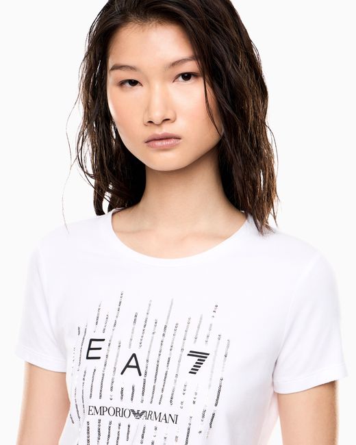 EA7 White Stretch Jersey T-Shirt