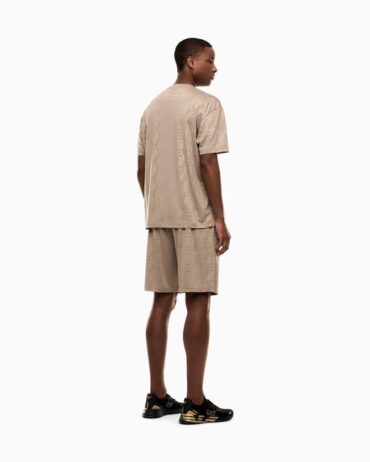 EA7 Gray Soccer Jersey T-Shirt And Shorts Set for men