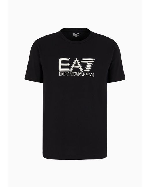 EA7 Black Regular Fit T-shirts for men