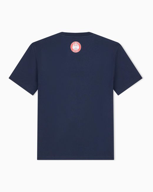 EA7 Blue Armani Olimpia Milano Pure Cotton T-Shirt for men