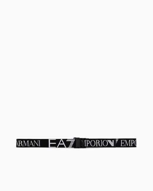 EA7 White Logo Webbing Belt