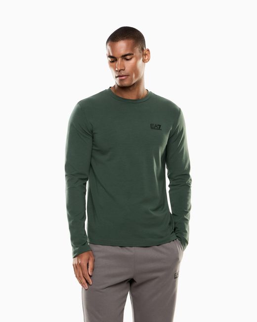 EA7 Green Crew Neck T-Shirt Core Identity for men