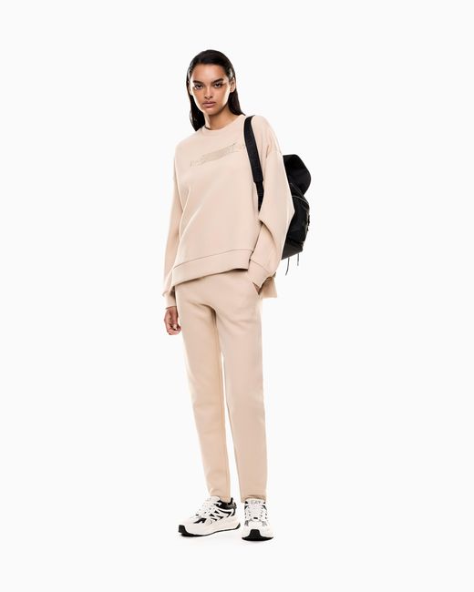 EA7 White Logo Series Trainingsanzug Aus Baumwoll-Interlock