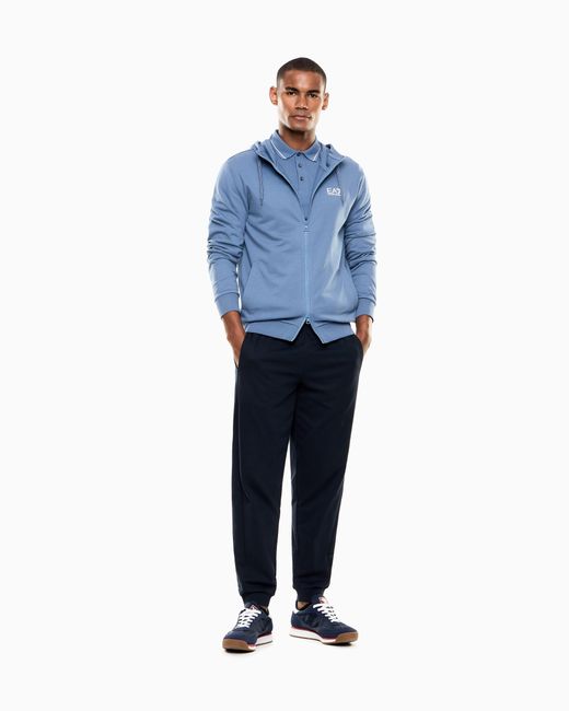 EA7 Blue Fleece Sweatshirt Core Identity for men