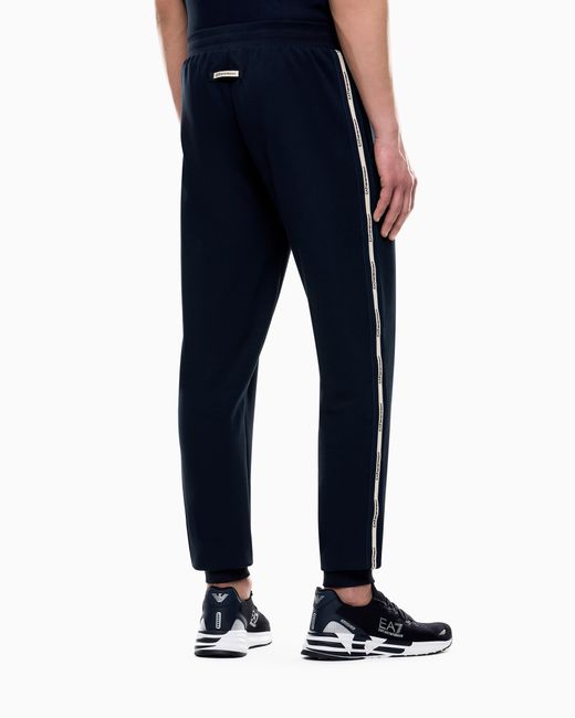 EA7 Blue Logo Series Cotton-Blend Joggers for men